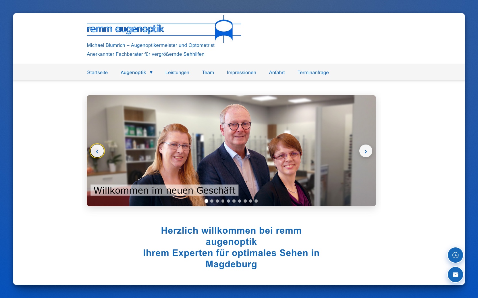 Remmaugenoptik Website